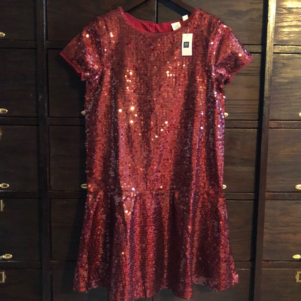 GAP Red Sequin Holiday Party Dress 14-16
